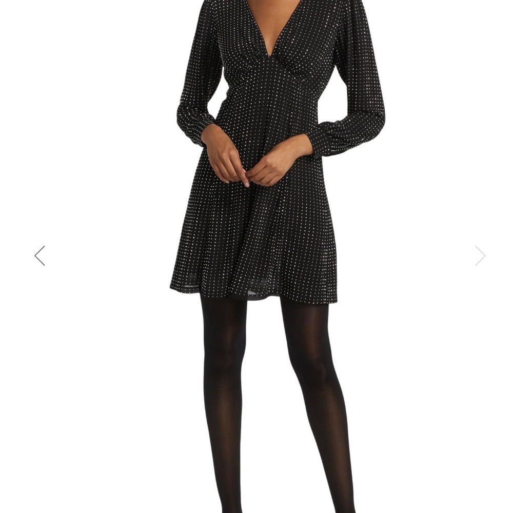 Elegant Black Rhinestone Dress